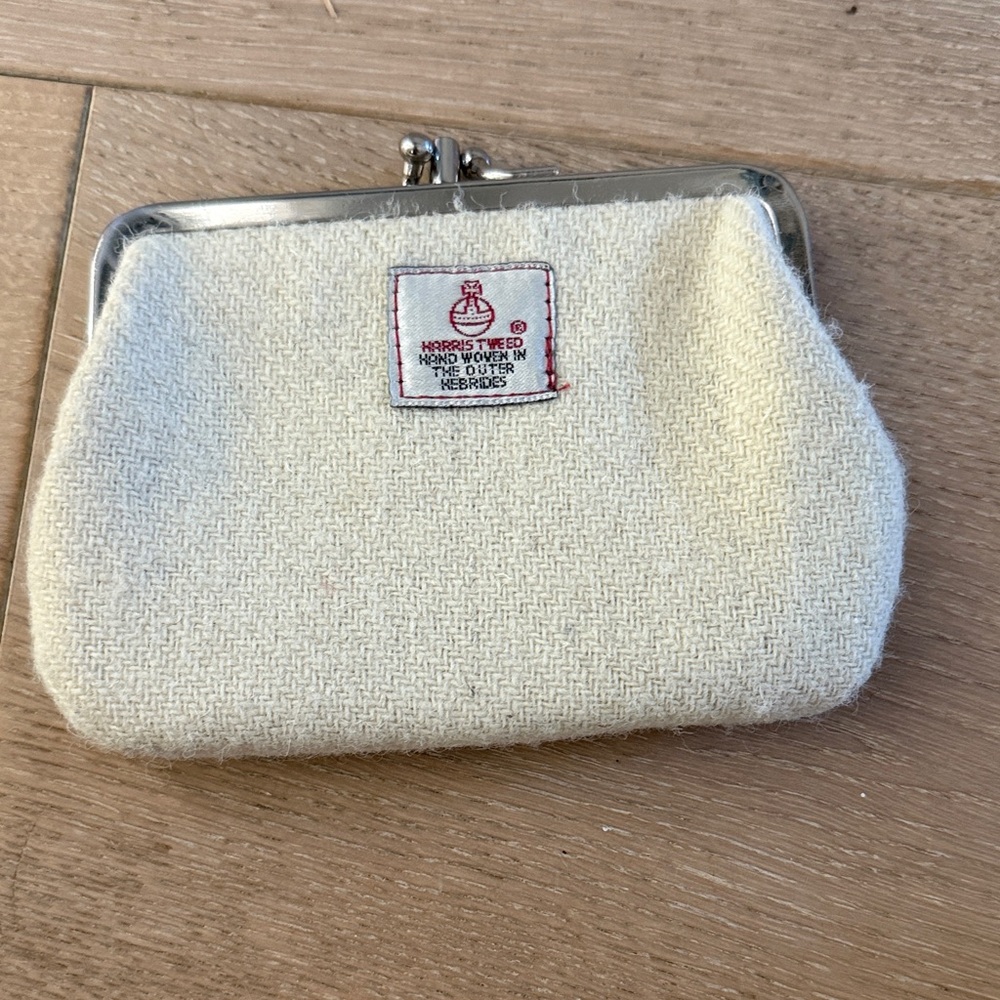 Harris tweed Cream Coin Purse wallet new